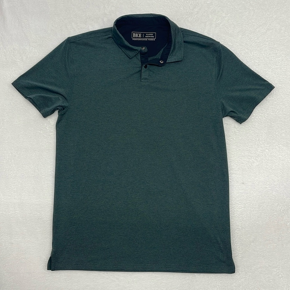 BKE Performance Fabric Polo‎ Shirt Green Short Sleeve Mens XL